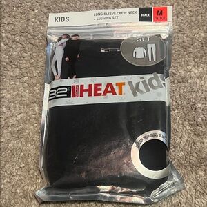 32 Degrees Kids Black Long Sleeve Crew Neck + Legging Set